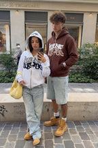 Sudadera con capucha y cremallera "Graph"