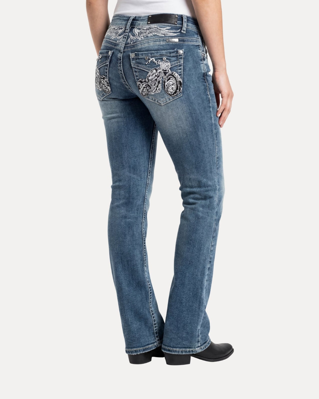 Embroidered Bootcut Jeans