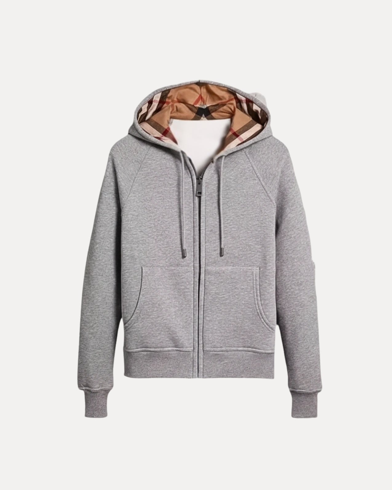 Checked Zip Hoodie