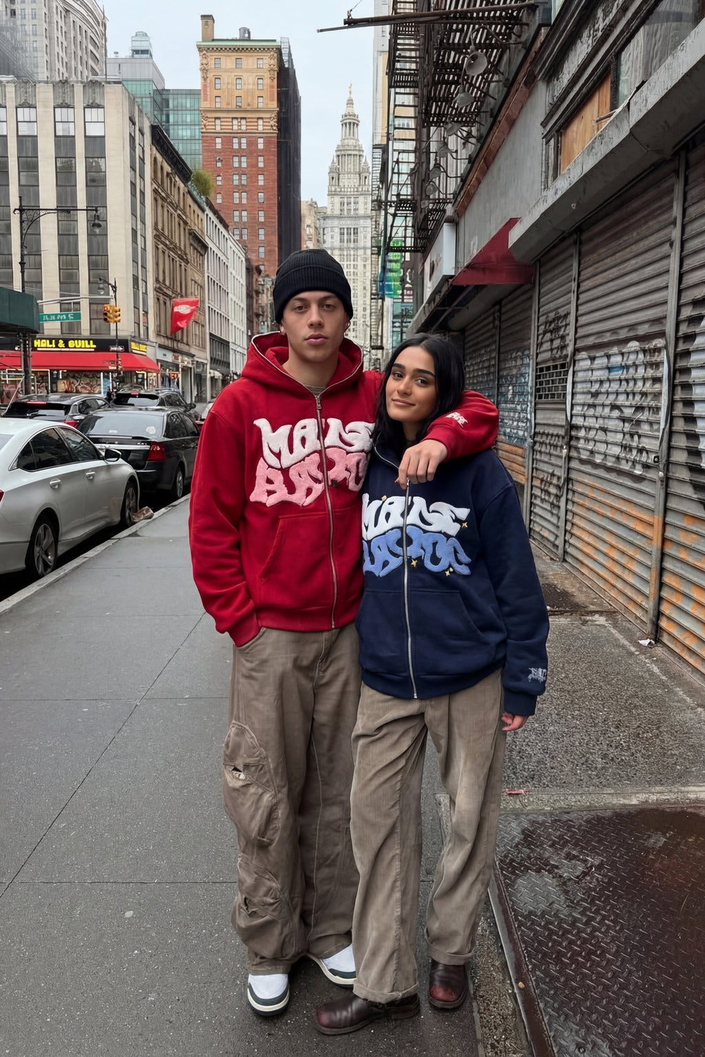 Sudadera con capucha y cremallera "Graph"