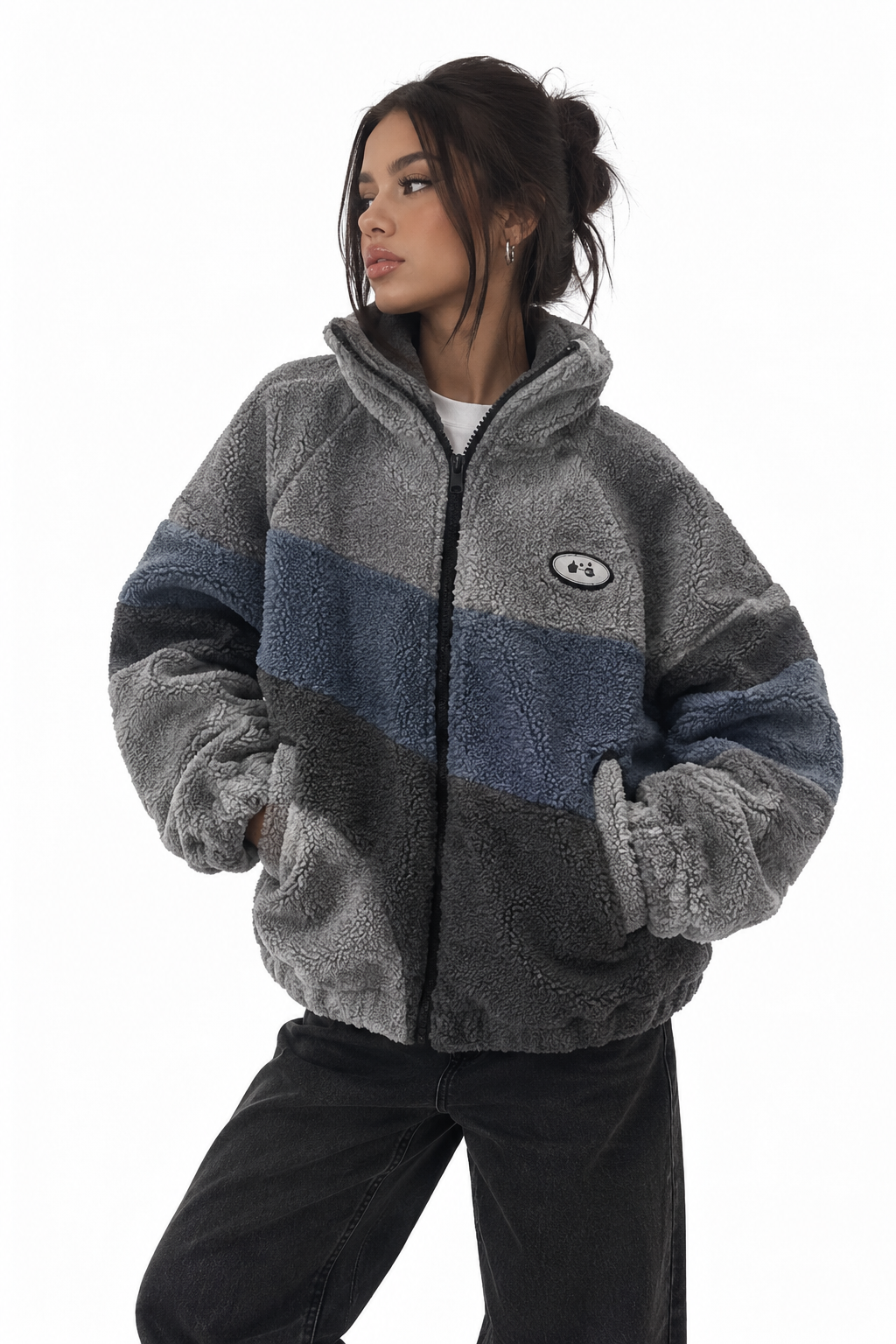 City Fleece Jacke grau