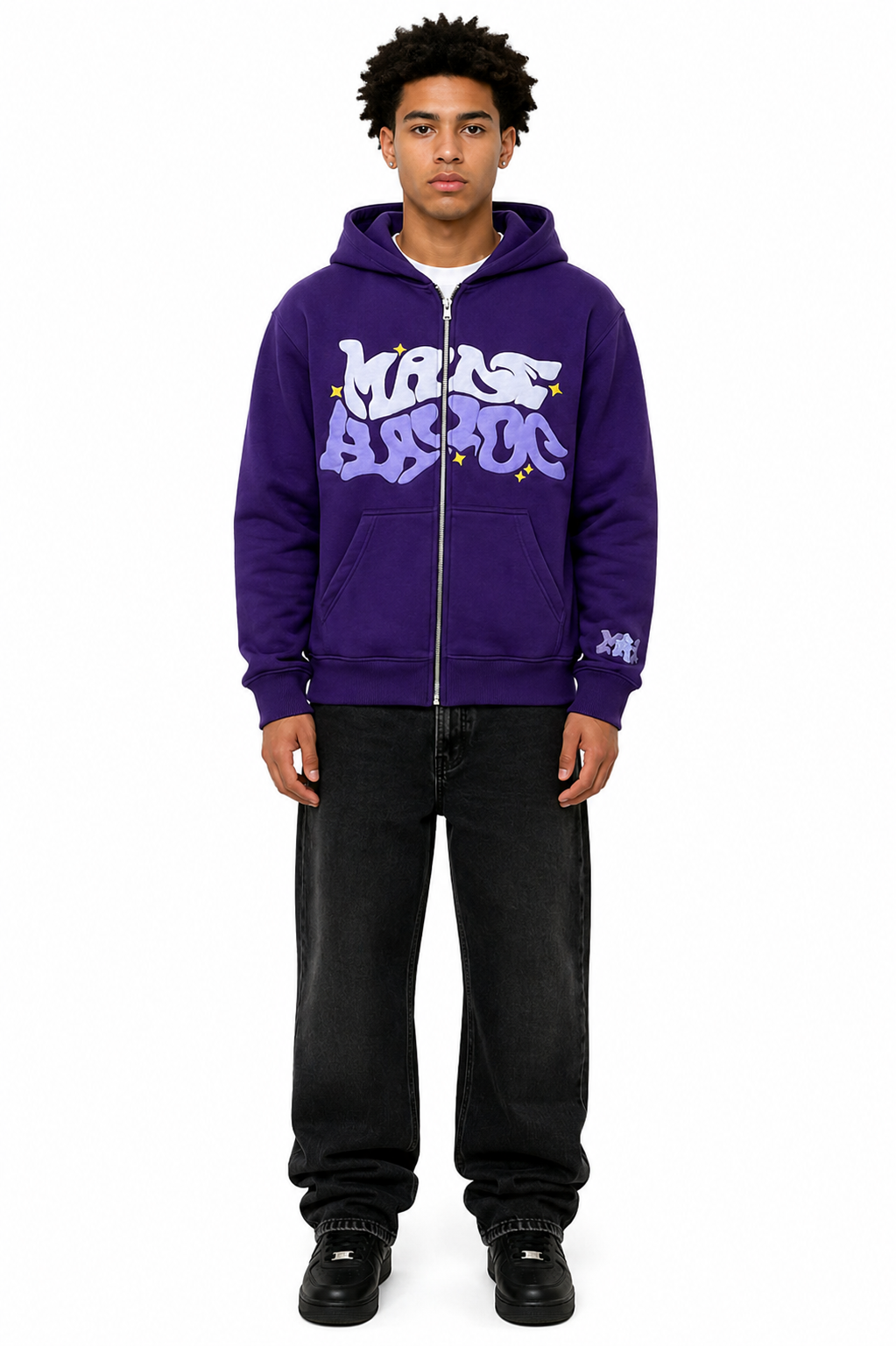 Sudadera con capucha y cremallera "Graph"