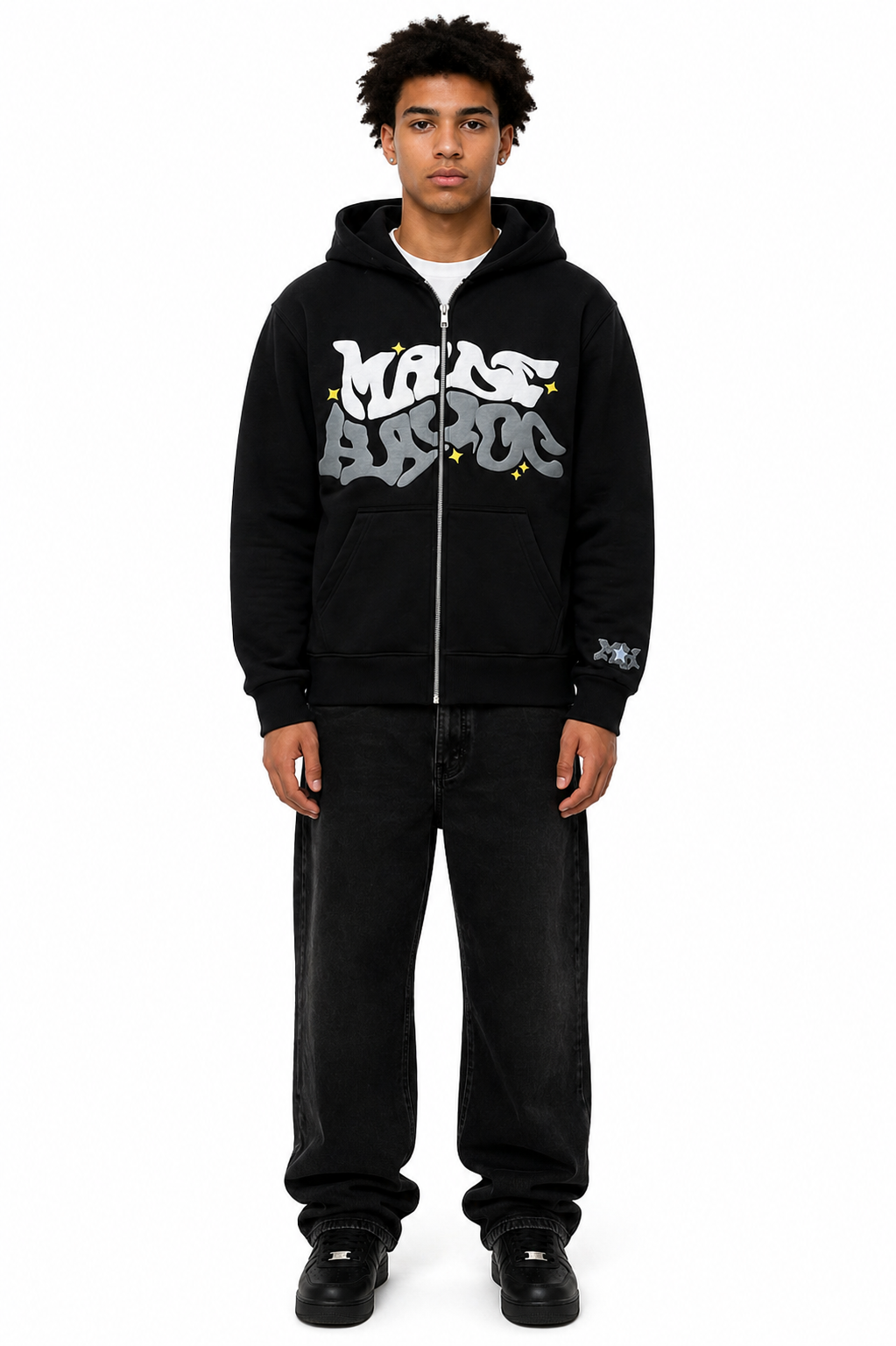 Sudadera con capucha y cremallera "Graph"