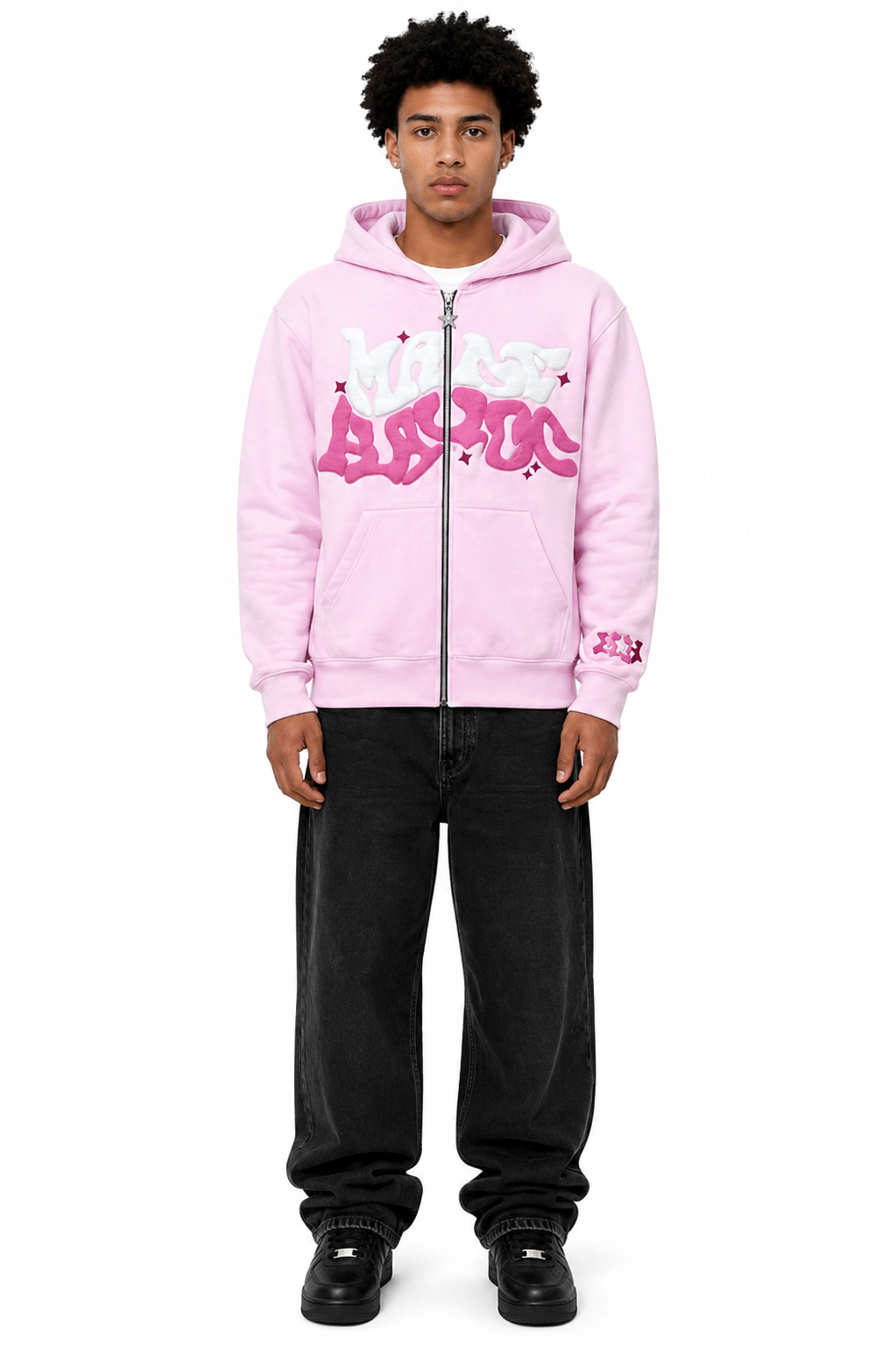 Sudadera con capucha y cremallera "Graph"