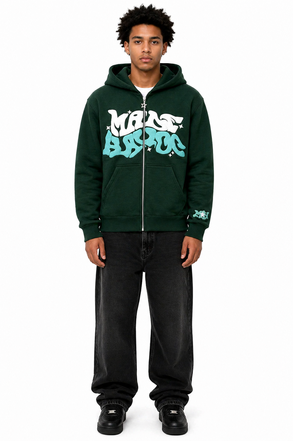 Sudadera con capucha y cremallera "Graph"
