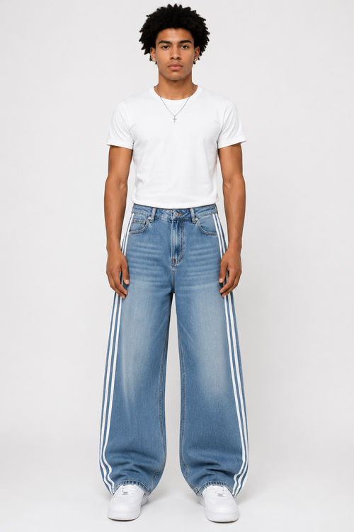 3 Stripes Jeans Blau