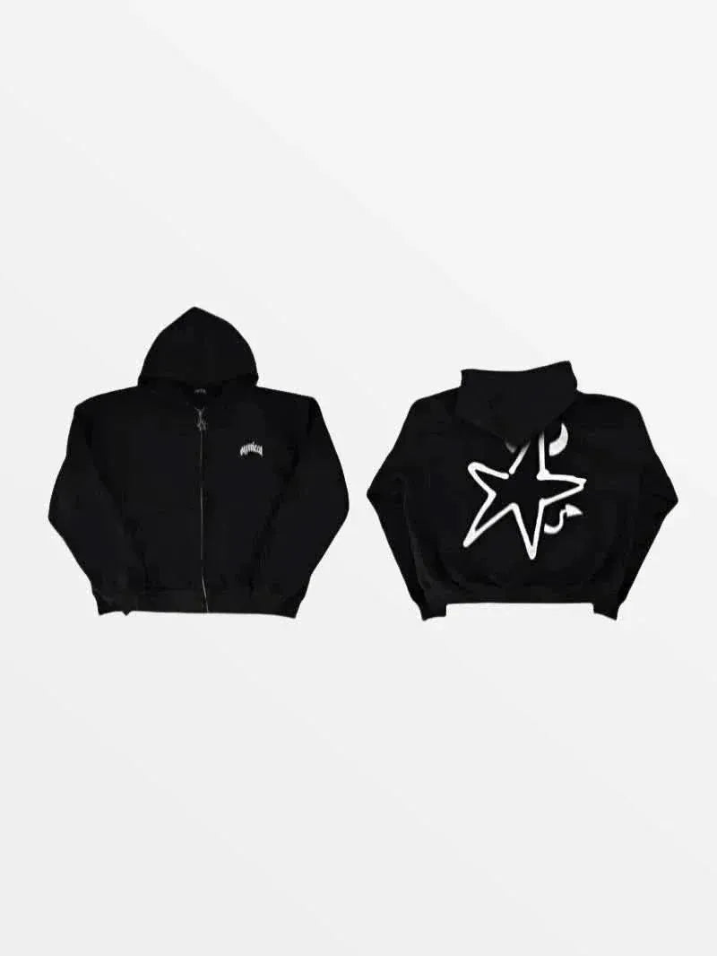 Sudadera con capucha y cremallera "Evil Star"