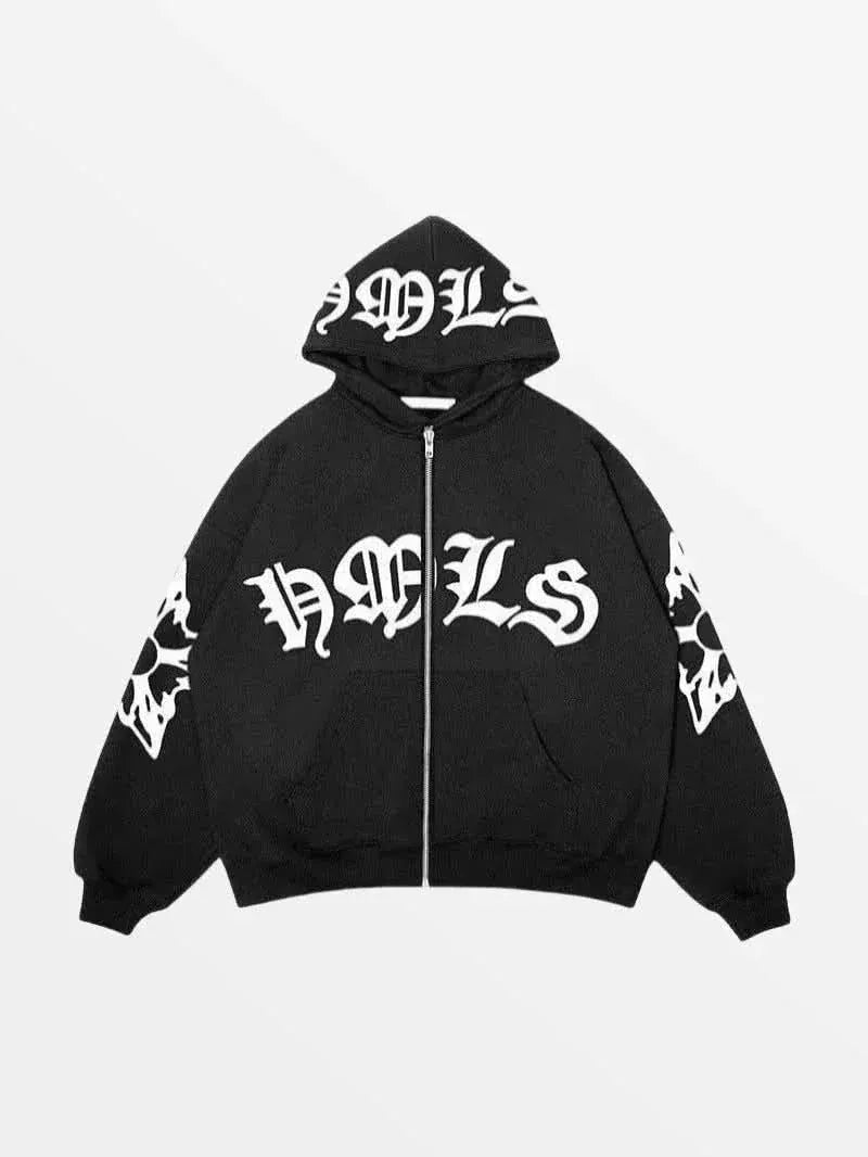 Sudadera con capucha y cremallera "Typographik"