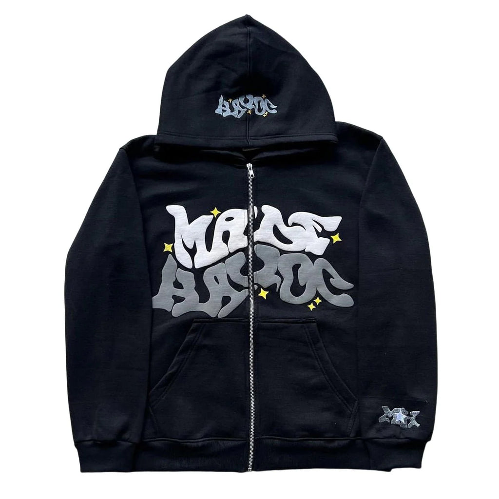 Sudadera con capucha y cremallera "Graph"