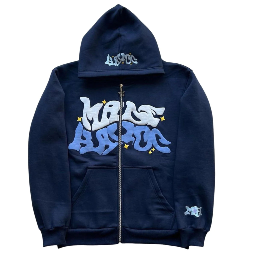 Sudadera con capucha y cremallera "Graph"