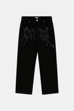 Custom black jeans - y2k streetwear