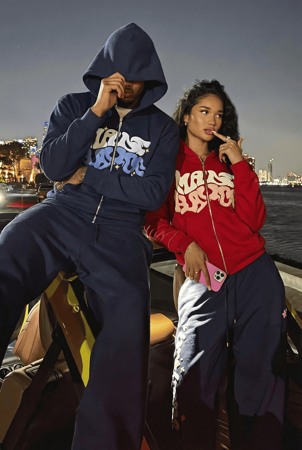 Sudadera con capucha y cremallera "Graph"