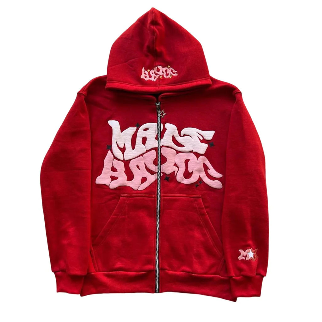 Sudadera con capucha y cremallera "Graph"
